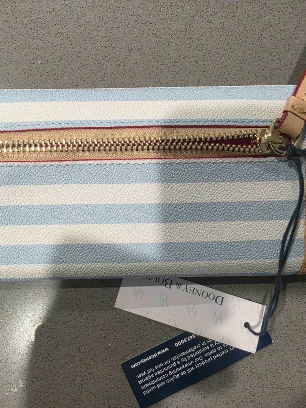 Dooney & Bourke Light Blue Stripe Continental Wallet